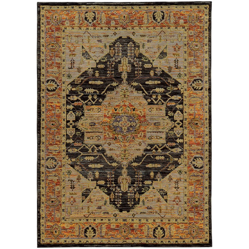 A7138b200300st 6 Ft. 7 In. X 9 Ft. 6 In. Andorra Traditional Area Rug, Gold
