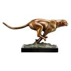 80340 Cheetah Brass & Marble Sculpture Speed