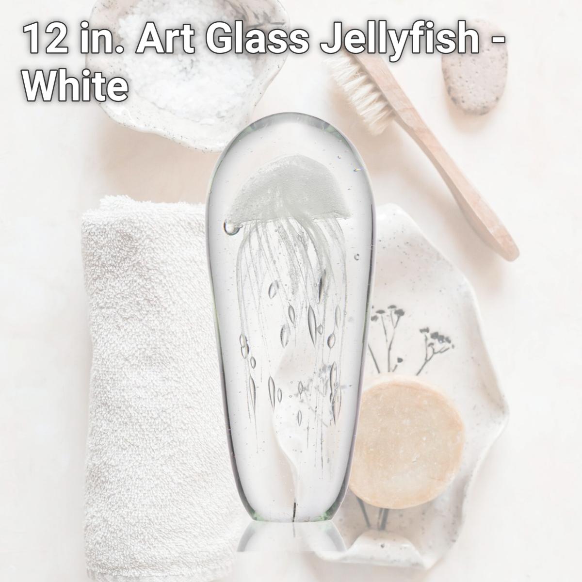 Picture of SPI Home76138 12 in. Art Glass Jellyfish - White