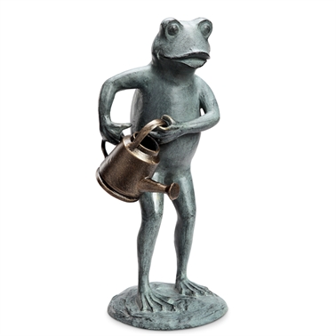 34253 Frog With Watering Can Garden - 19 X 9 X 8.5 In.