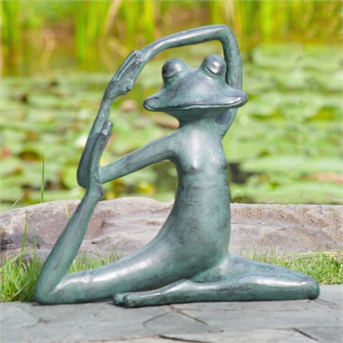 34548 Relaxed Yoga Frog Garden Sculpture - 13 X 14 X 5 In.