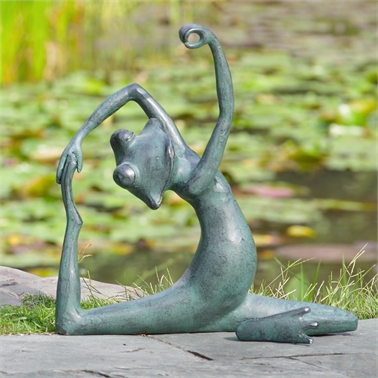 34549 Limber Yoga Frog Garden Sculpture - 16.5 X 15.5 X 6.5 In.