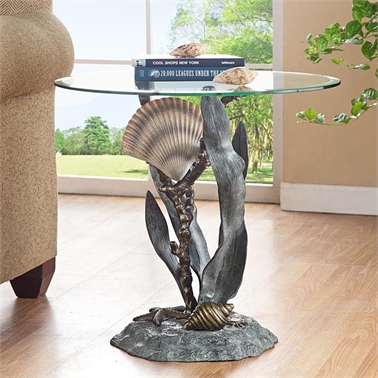 34655 Shells & Seagrass End Table - 21 X 22 X 22 In.