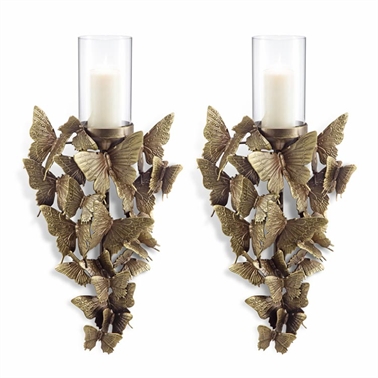 34660 Butterfly Wall Sconce - Pack Of 2 - 30 X 15.5 X 8 In.