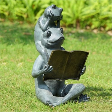 34768 Eager Readers Garden Sculpture - 18.5 X 11.5 X 11.5 In.