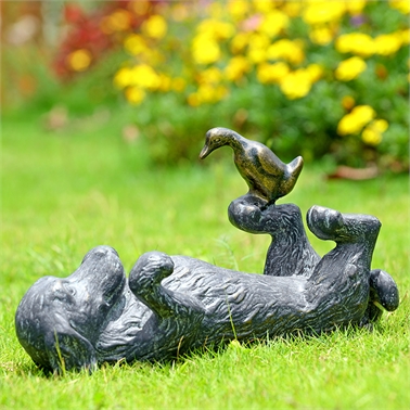 34796 Puppy Play Garden Sculpture - 8 X 14.50 X 5.50 In.