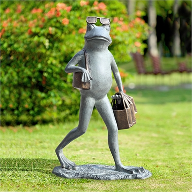 34868 Suave Shopper Frog Garden Sculpture - 22 X 14.50 X 8.50 In.
