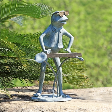 34875 Jazzy Keyboard Frog Garden Sculpture - 20 X 11.50 X 10.50 In.
