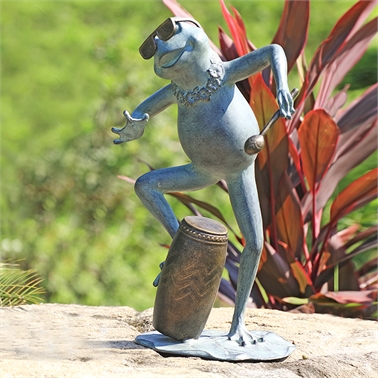 34877 Frog Conga Drummer Garden Sculpture - 21 X 11.50 X 9.50 In.