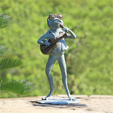 34878 Rock Star Frog Garden Sculpture - 21.50 X 10.50 X 9 In.