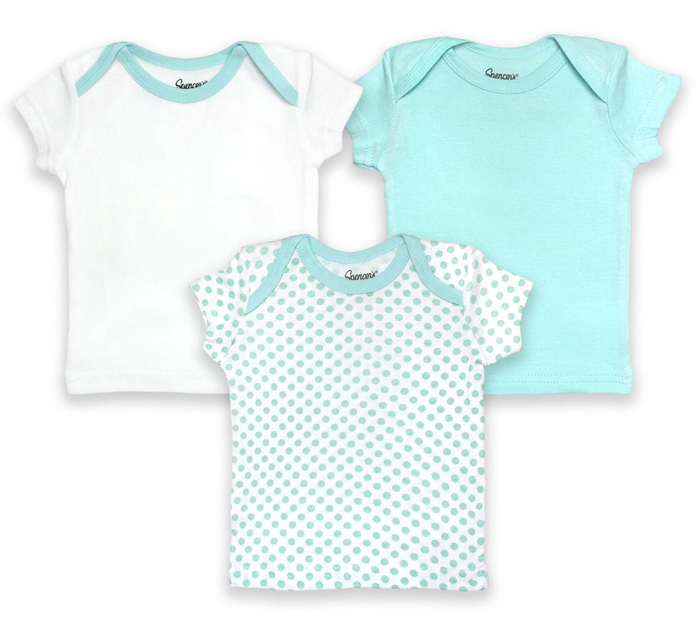 151-3-12-mt 3 Piece White & Mint Lap Shoulder Shirt Set, 9-12 Months