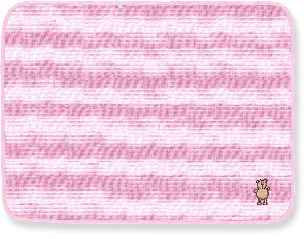 220-1-pi Pink Thermal Receiving Blanket With Bear Applique - 30 X 40 In.