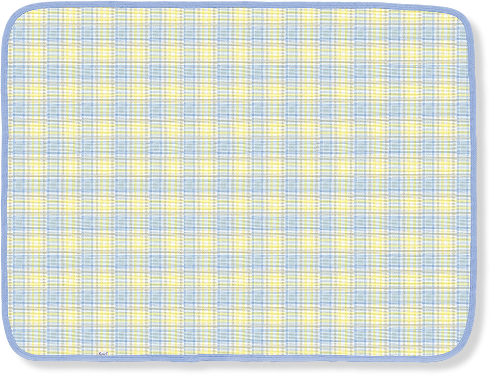 221b-1-pd Blue & Yellow Boys Thermal Receiving Blanket - Plaid Print With Blue Trim - 30 X 40 In.