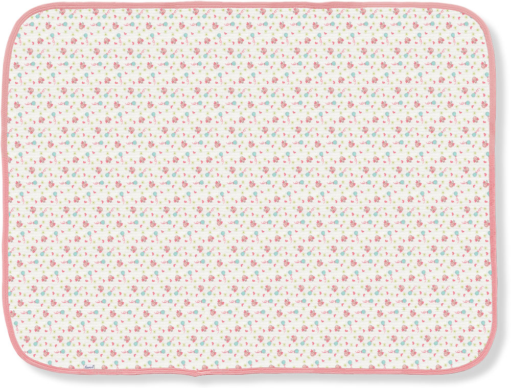 221g-1-br Girls Pink & White Thermal Receiving Blanket - Birdies Print With Pink Trim - 30 X 40 In.