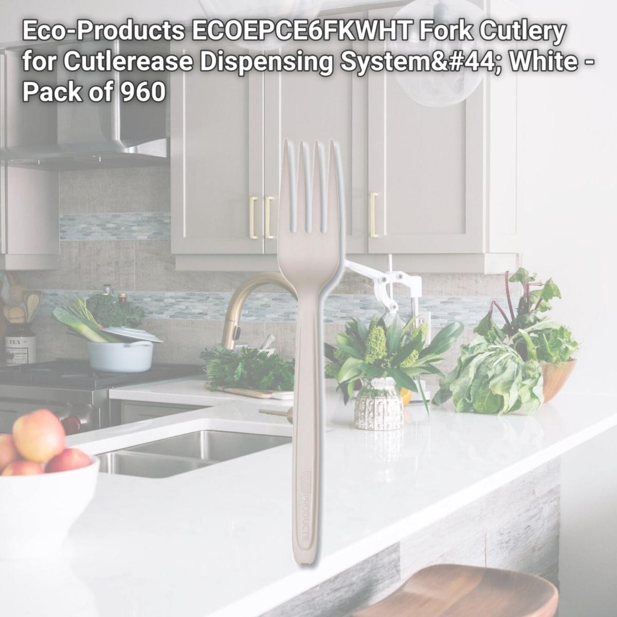 Picture of Eco-Products ECOEPCE6FKWHT Fork Cutlery for Cutlerease Dispensing System, White - Pack of 960