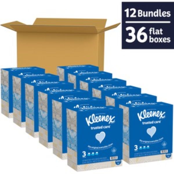 KCC54303CT Trusted Care Facial Tissue, Pack of 12