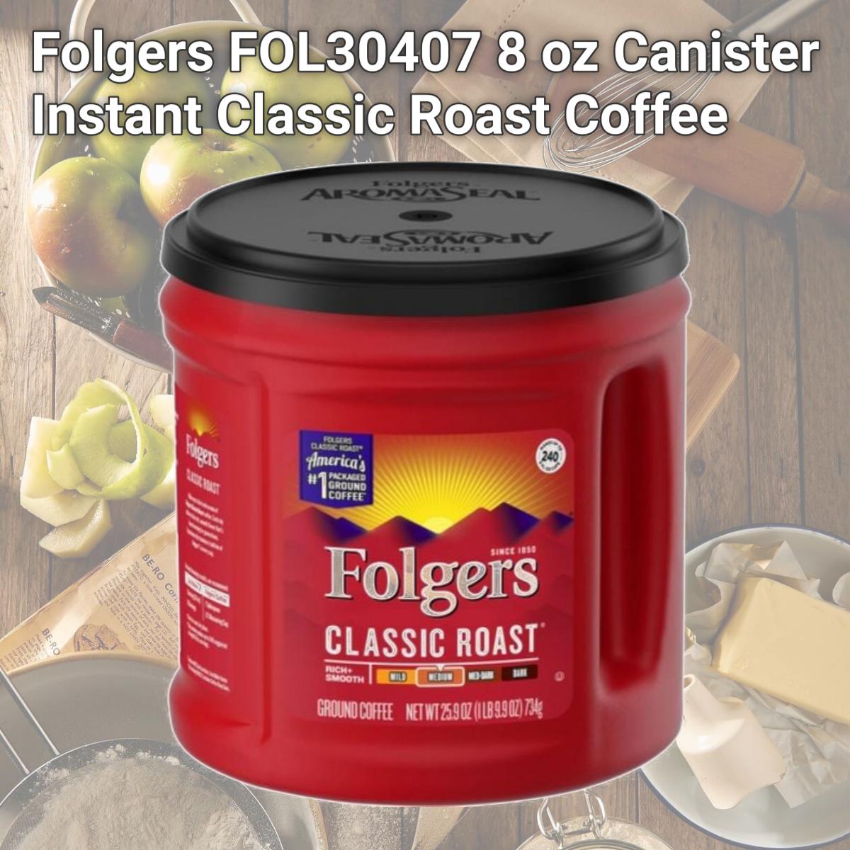Picture of Folgers FOL30407 8 oz Canister Instant Classic Roast Coffee