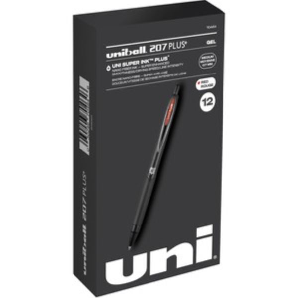 0.7 mm Point 207 Plus Gel Pen, Red - Pack of 4