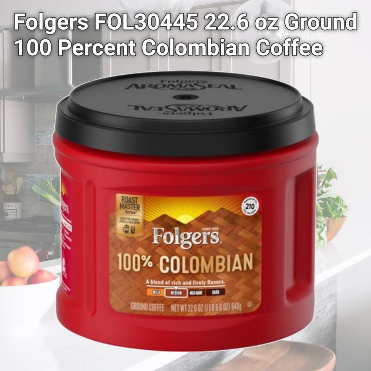 Picture of Folgers FOL30445 22.6 oz Ground 100 Percent Colombian Coffee