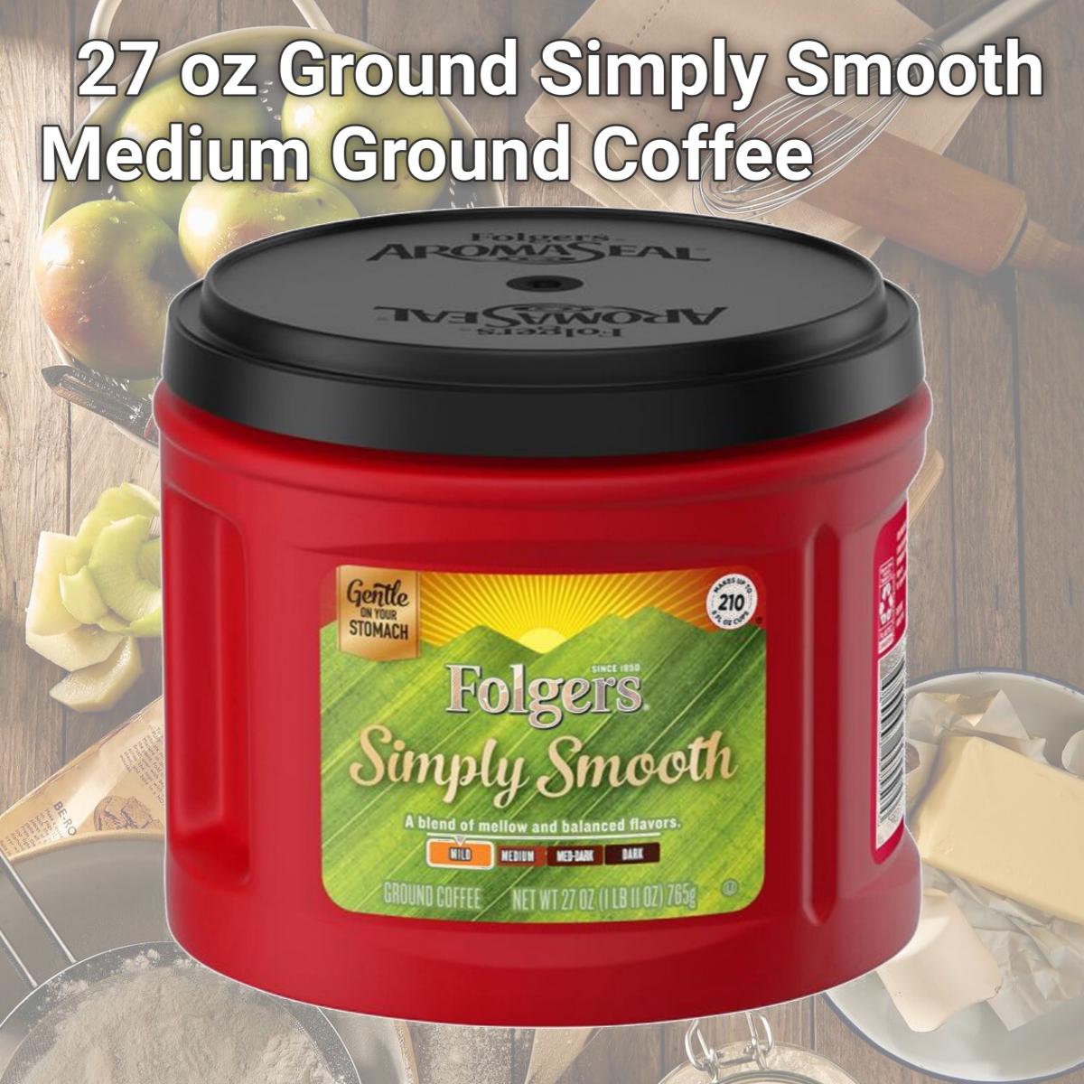 Picture of Folgers FOL30446 27 oz Ground Simply Smooth Medium Ground Coffee