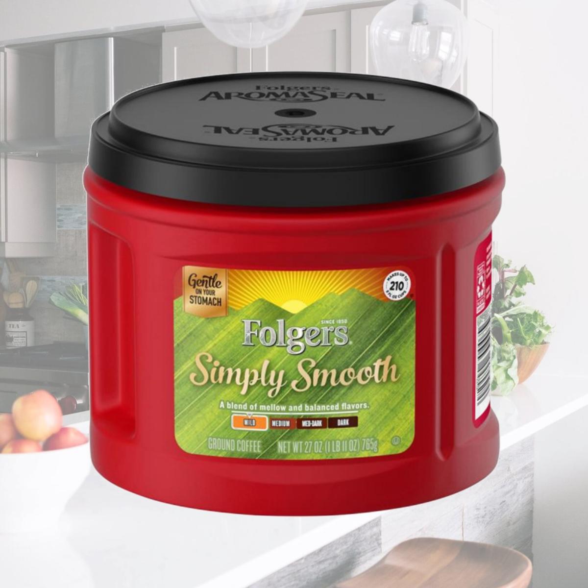 Picture of Folgers FOL30446 27 oz Ground Simply Smooth Medium Ground Coffee