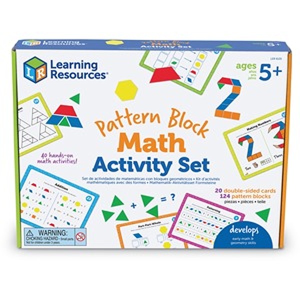 LRNLER6135 Pattern Block Math Activity Set, Multi Color