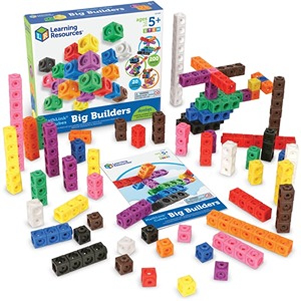 LRNLER9291 10.1 x 2 in. Math Link Cubes Big Builder, Multi Color