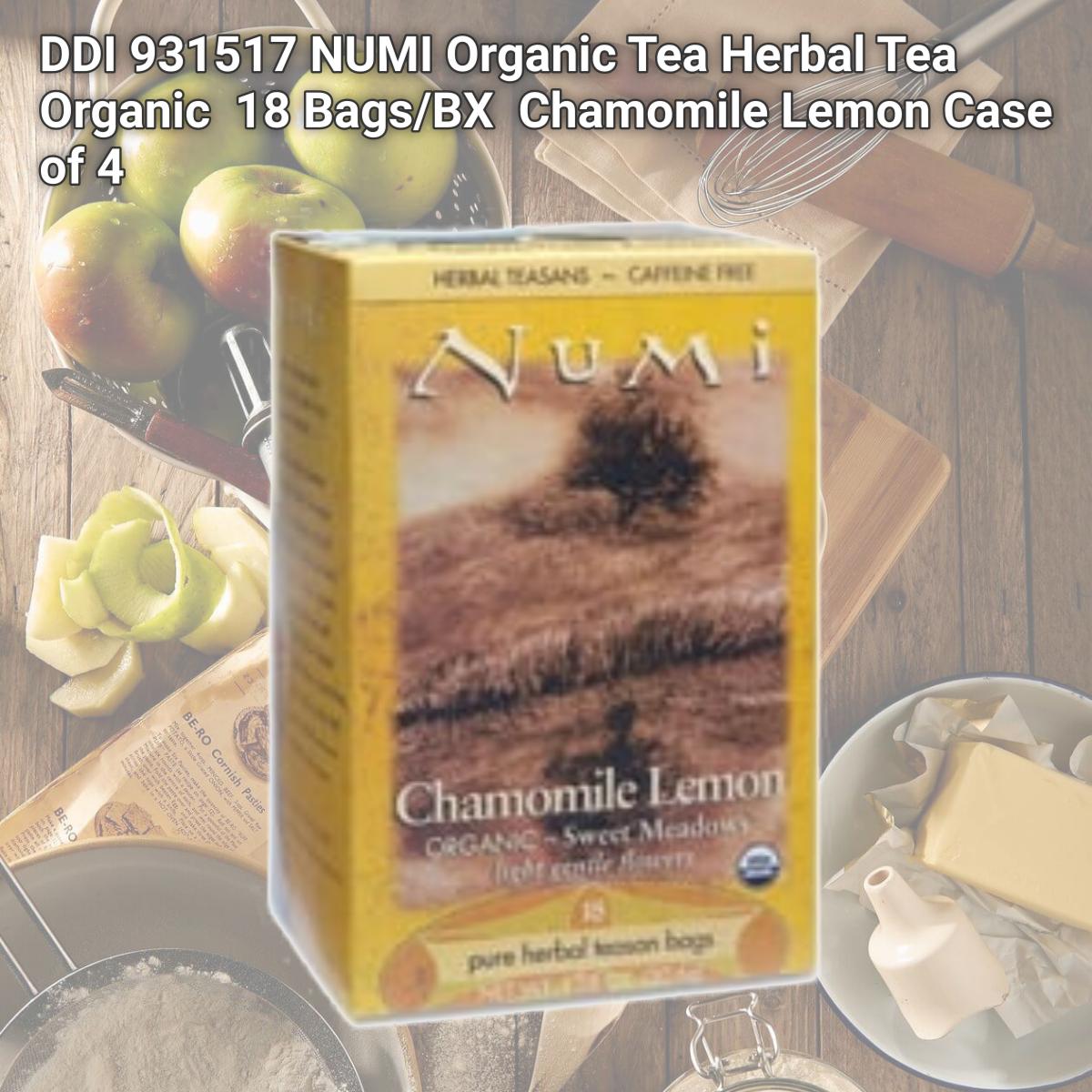 Picture of DDI 931517 NUMI Organic Tea Herbal Tea  Organic  18 Bags/BX  Chamomile Lemon Case of 4