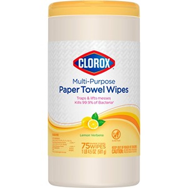 Clorox CLO32578 Lemon Verbena Sanitize Wipes, 75 Count