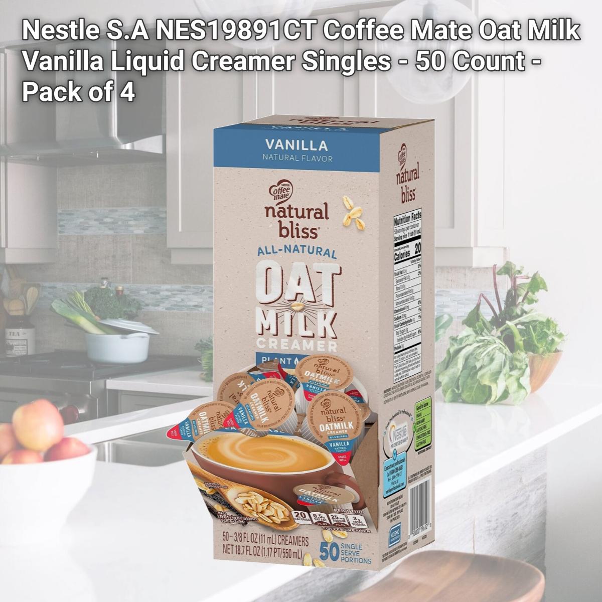Picture of Nestle S.A NES19891CT Coffee Mate Oat Milk Vanilla Liquid Creamer Singles - 50 Count - Pack of 4