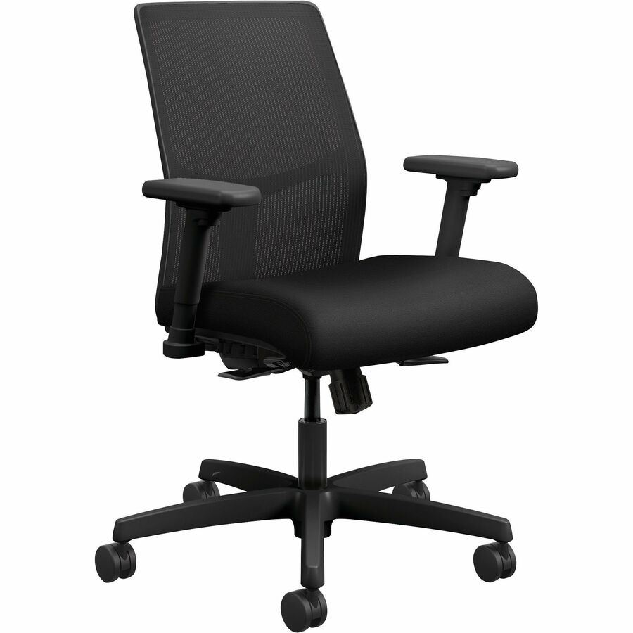 ITLMKD1MC10B Fabric Seat Mesh Back Task Chair, Black