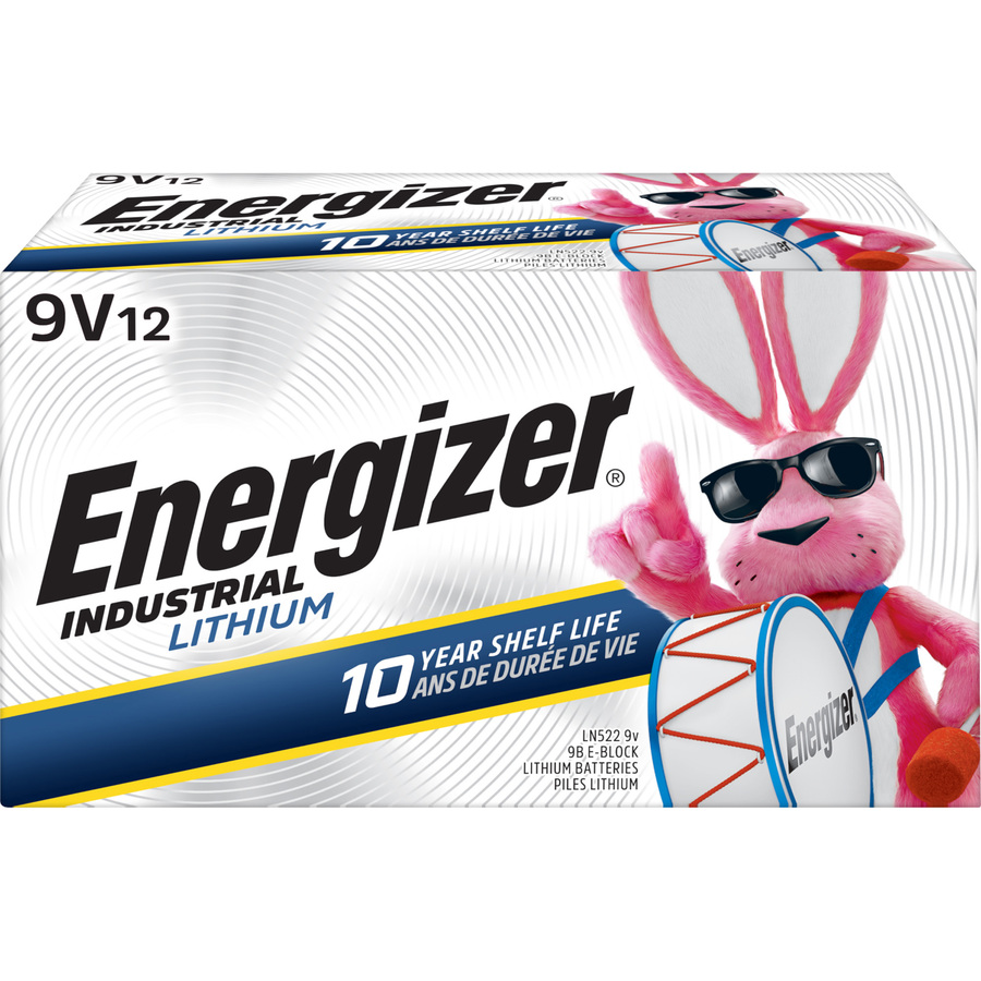 EVELN522 Industrial 9-Volt Lithium Batteries - Pack of 12