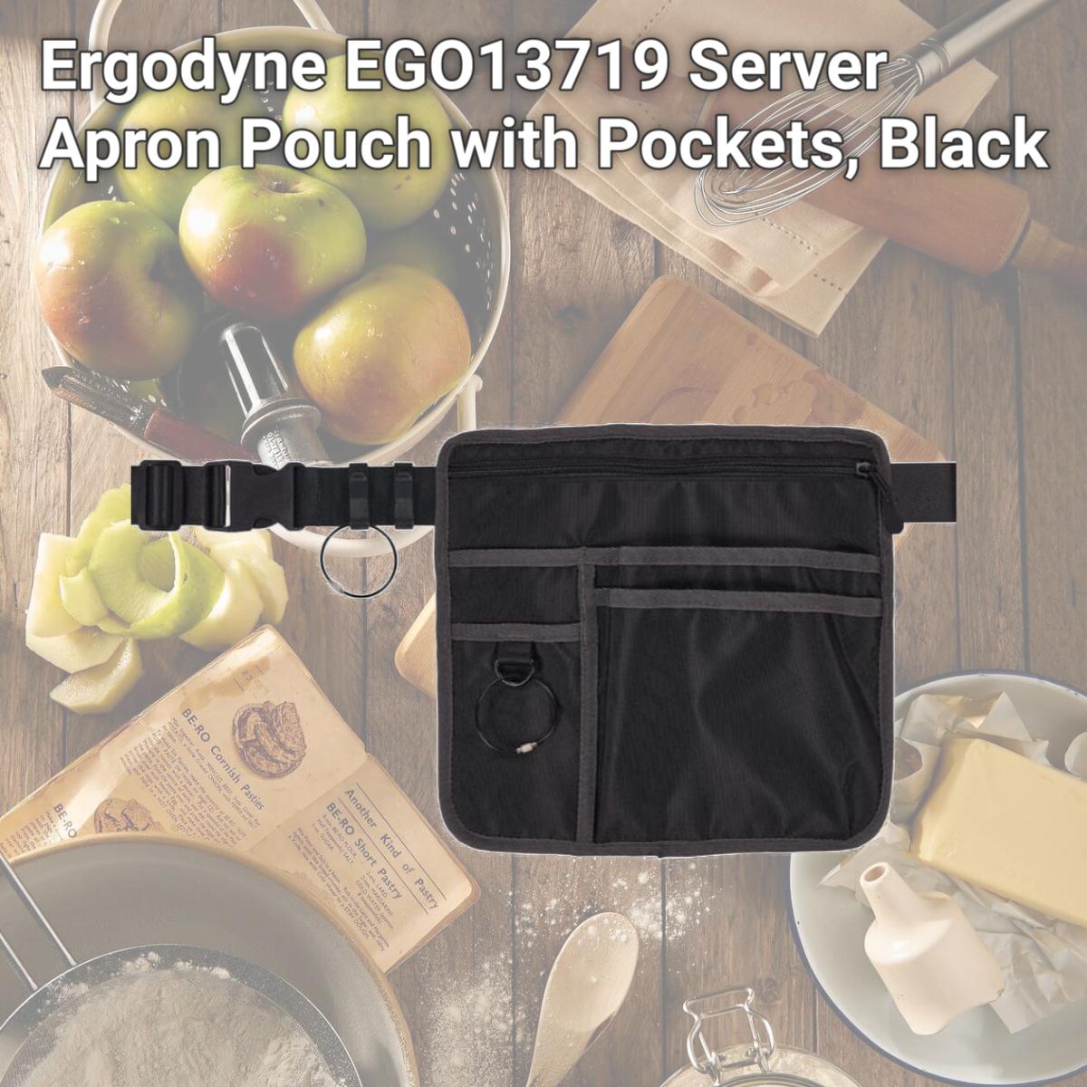 Picture of Ergodyne EGO13719 Server Apron Pouch with Pockets, Black