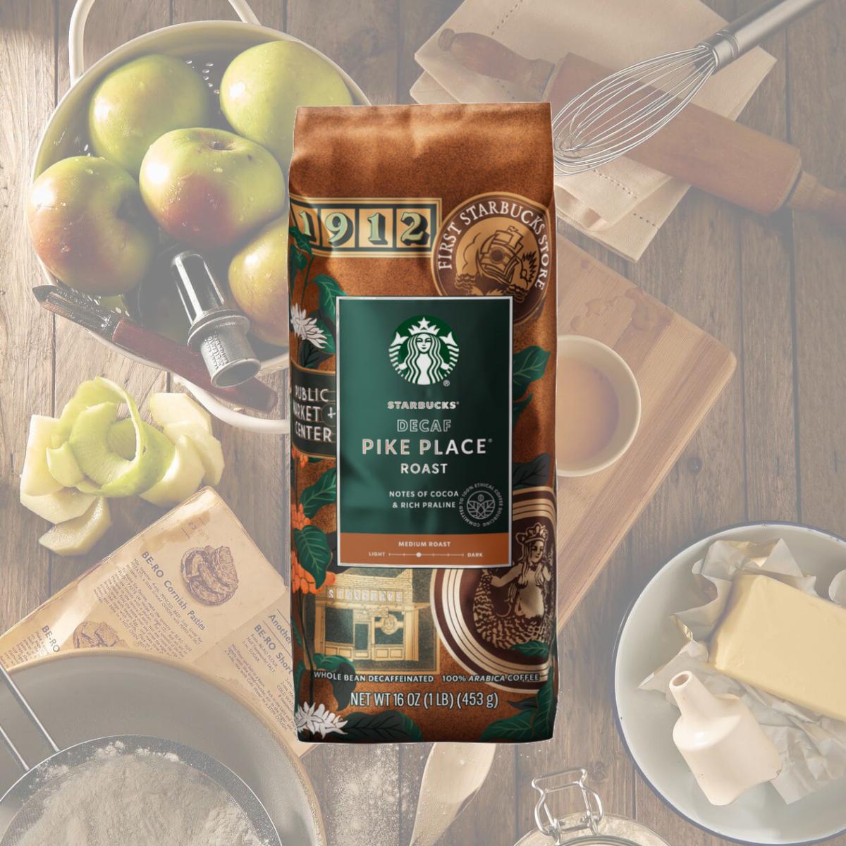 Picture of Starbucks SBK12540222 1 lbs Pike Place Decaf Whole Bean Coffee