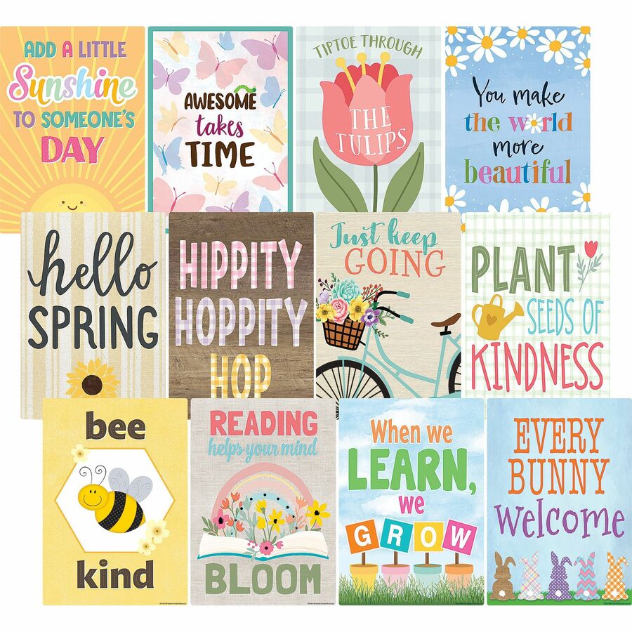 Spring Small Write on & Wipe Poster Pack