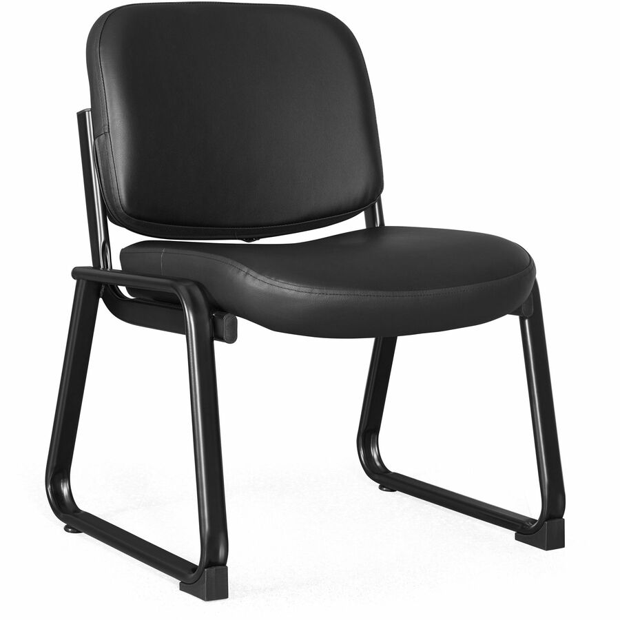 LLR84597 Deluxe Leather Armless Guest Chair with Plywood & Leather Seat