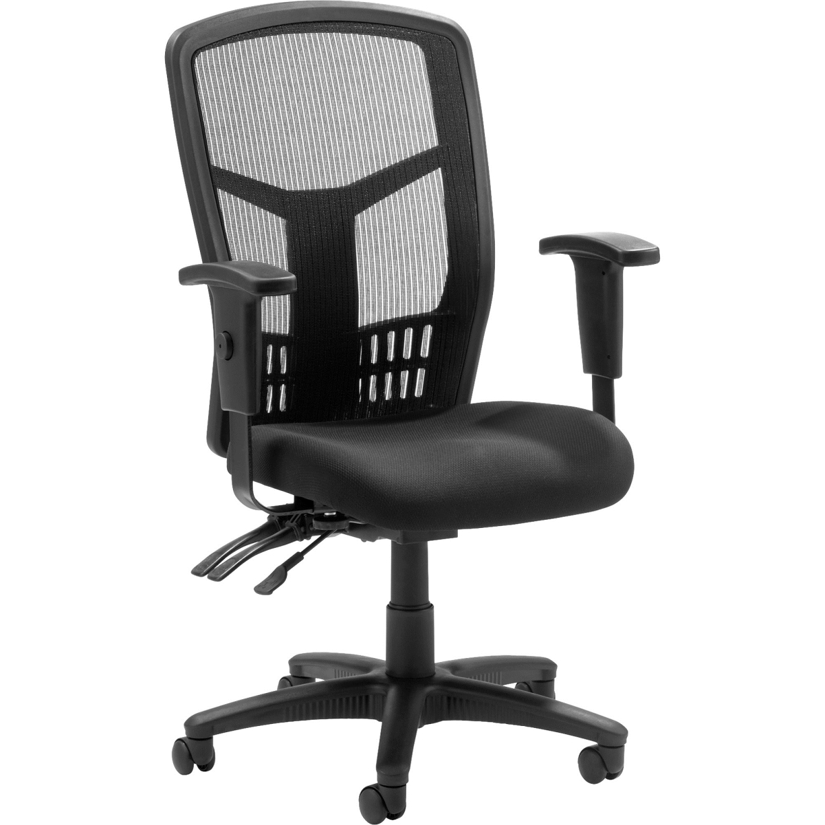 LLR86240 Multifunction Adjustable Arm Seat High-Back Mesh Chair, Black