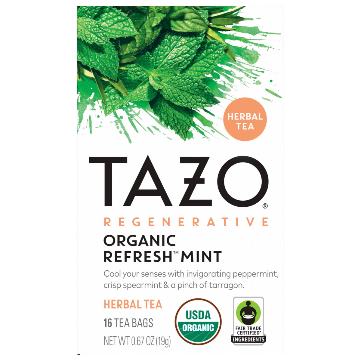 UPC 794522003501 product image for TZO00350 Organic Refresh Mint Herbal Tea - 16 Tea Bags - Case of 16 | upcitemdb.com