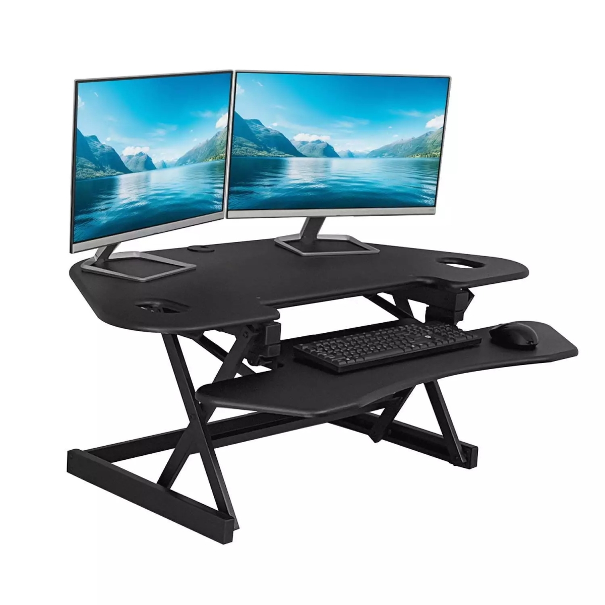 RCLRCADRB46A 46 in. Adjustable Corner Desk Riser, Black