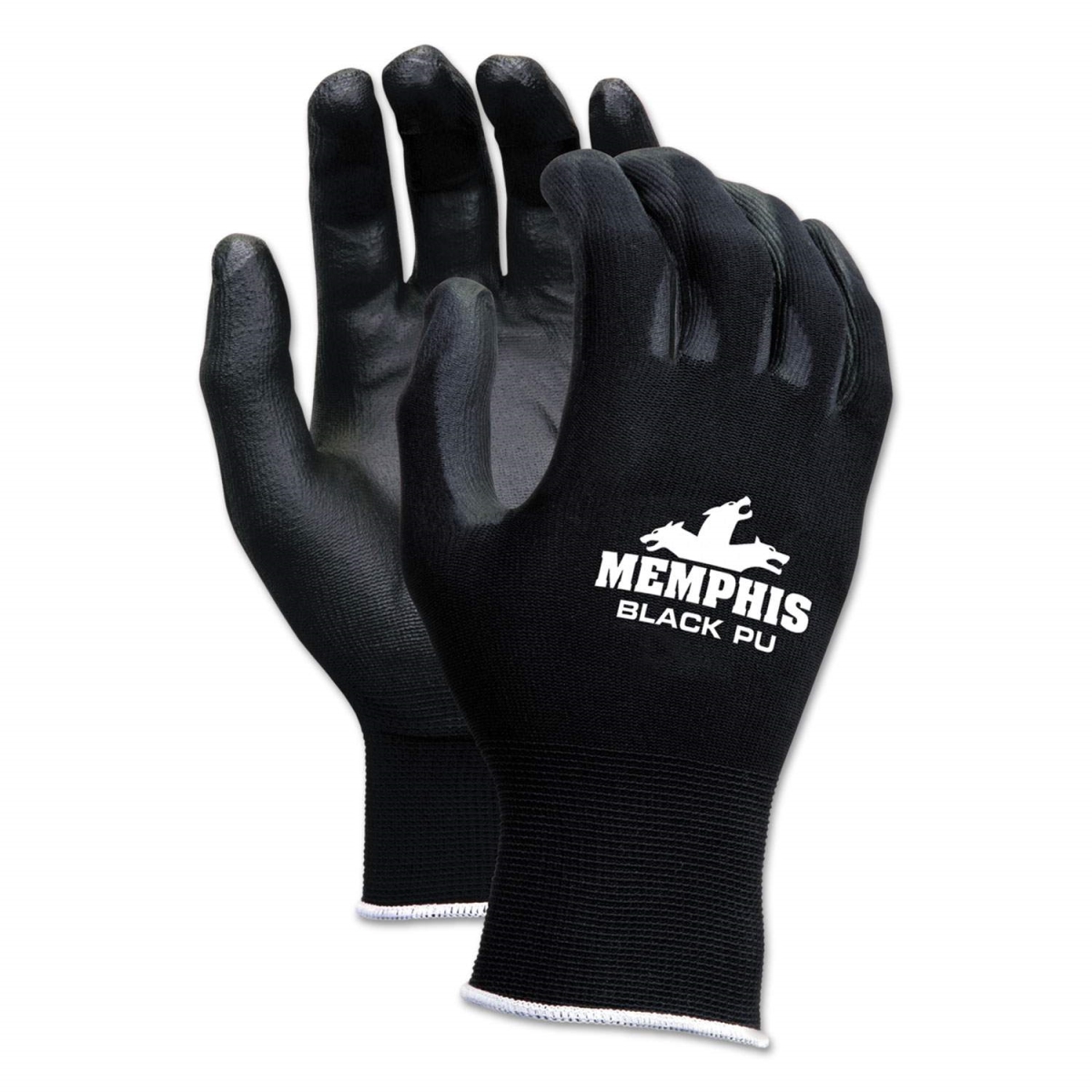 MCR MCSCRW9669XS 13 GA Economy PU Coated Work Gloves - Black - Extra Small