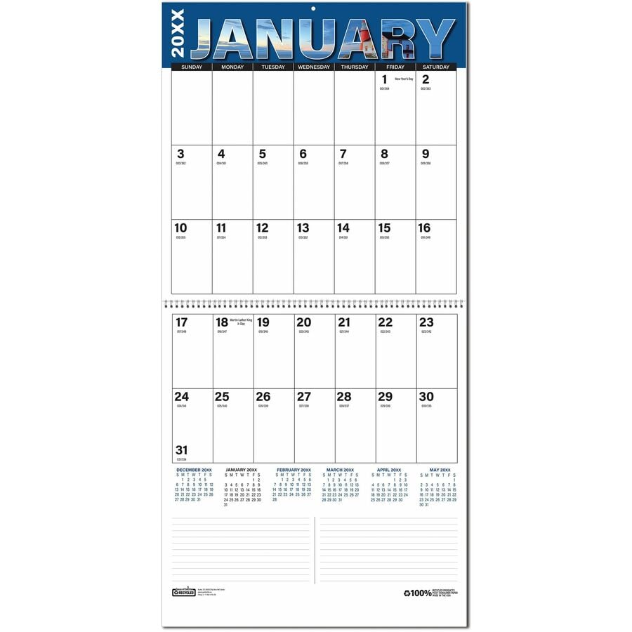HOD322 12-Month Big Block Wall Calendar
