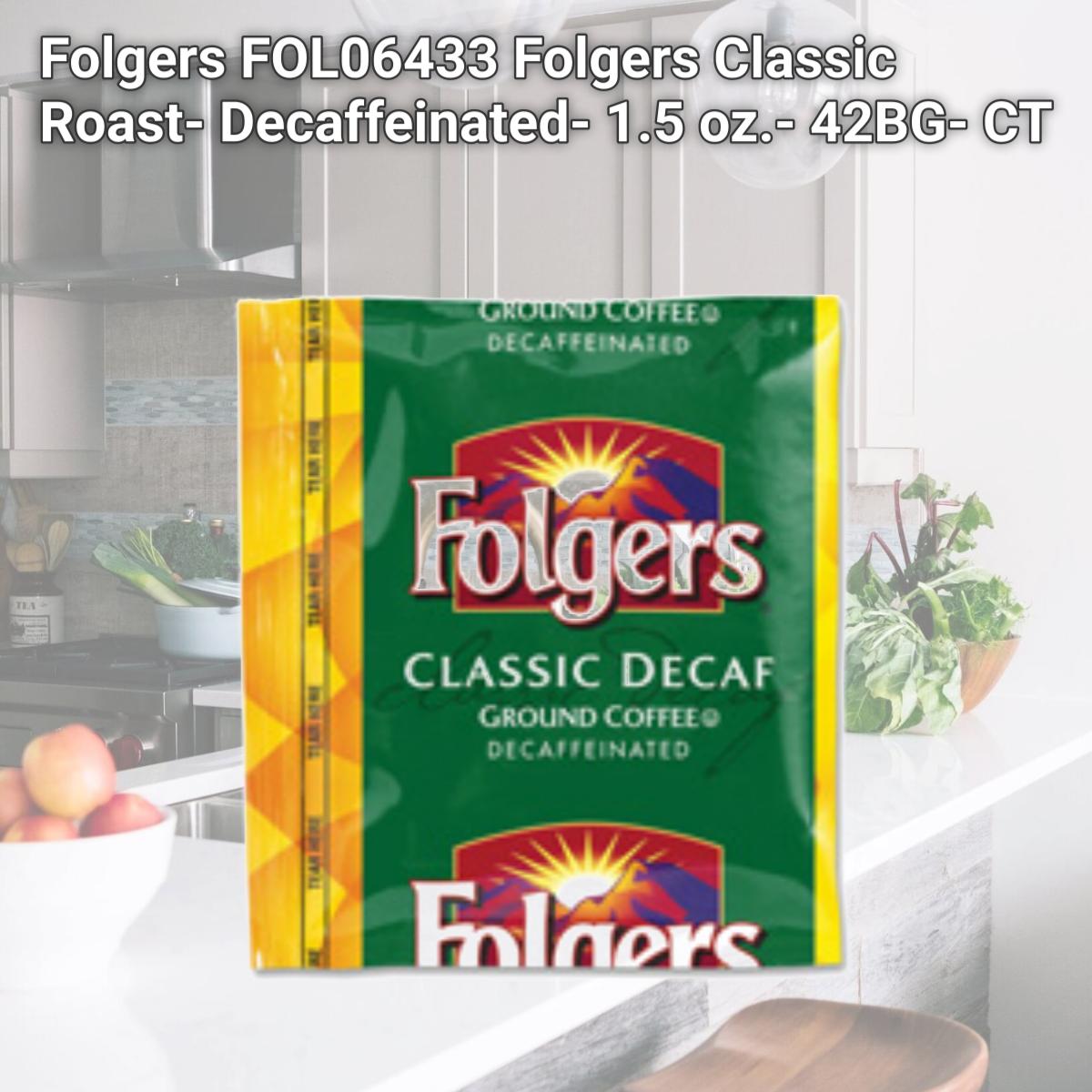 Picture of Folgers FOL06433 Folgers Classic Roast- Decaffeinated- 1.5 oz.- 42BG- CT