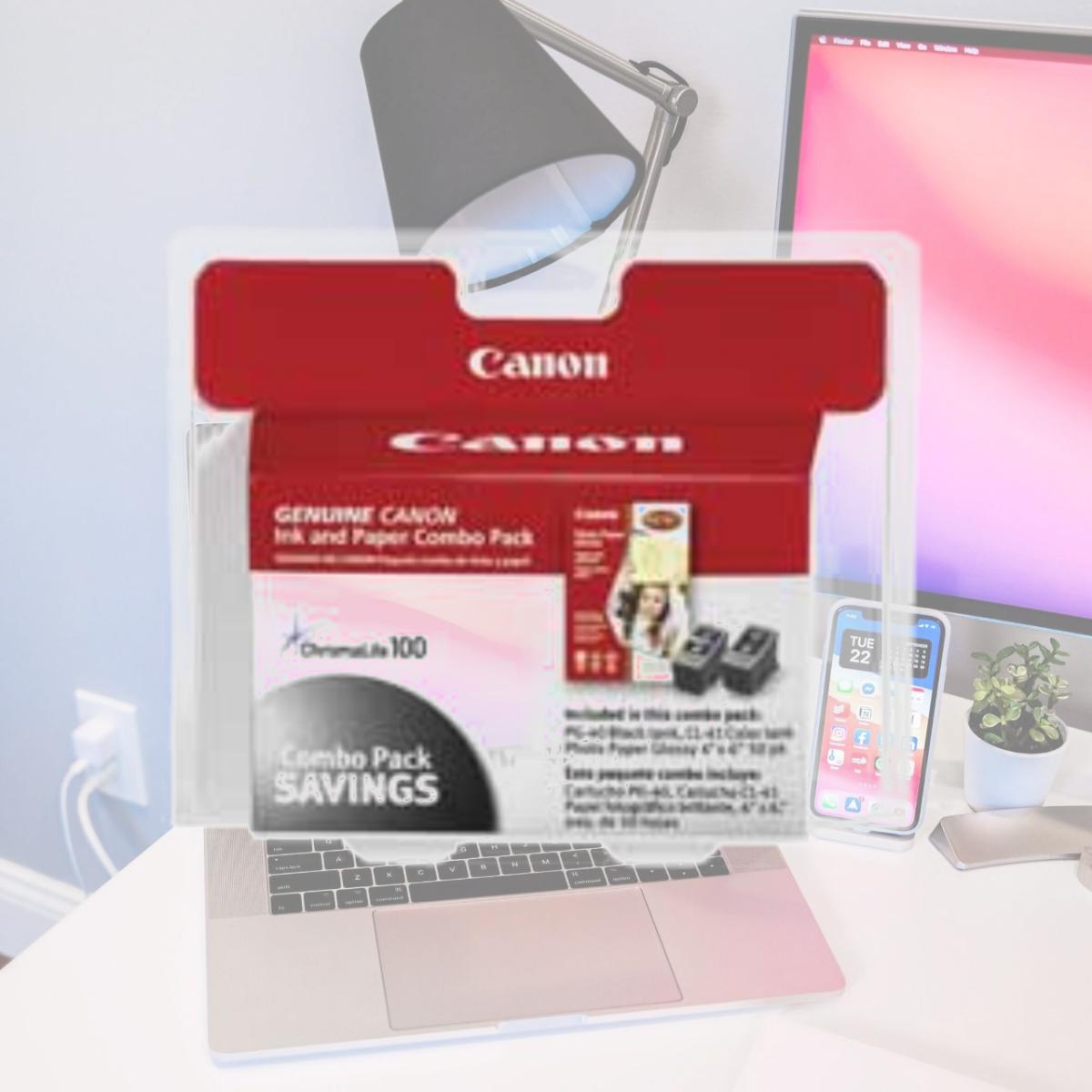Picture of Canon CNM0615B009 Ink-Photo Paper Combo- PG-40-CL-41 Ink- 50 4x6 Sheets- Glossy