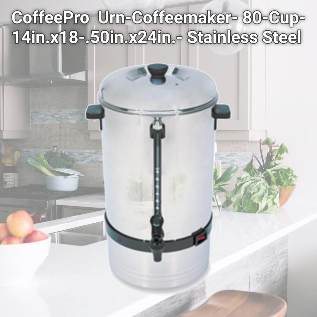 Picture of CoffeePro CFPCP80 Urn-Coffeemaker- 80-Cup- 14in.x18-.50in.x24in.- Stainless Steel