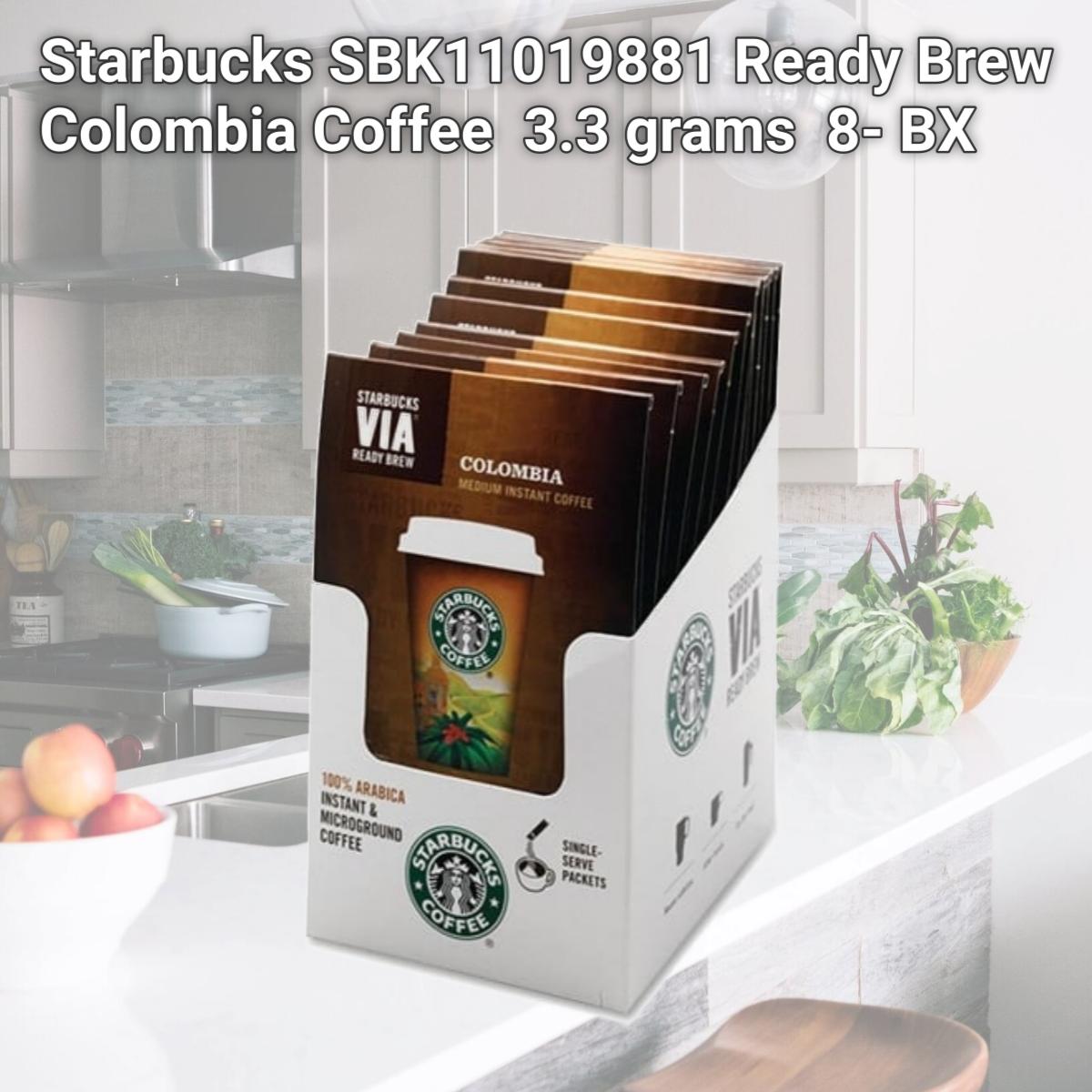 Picture of Starbucks SBK11019881 Ready Brew Colombia Coffee  3.3 grams  8- BX