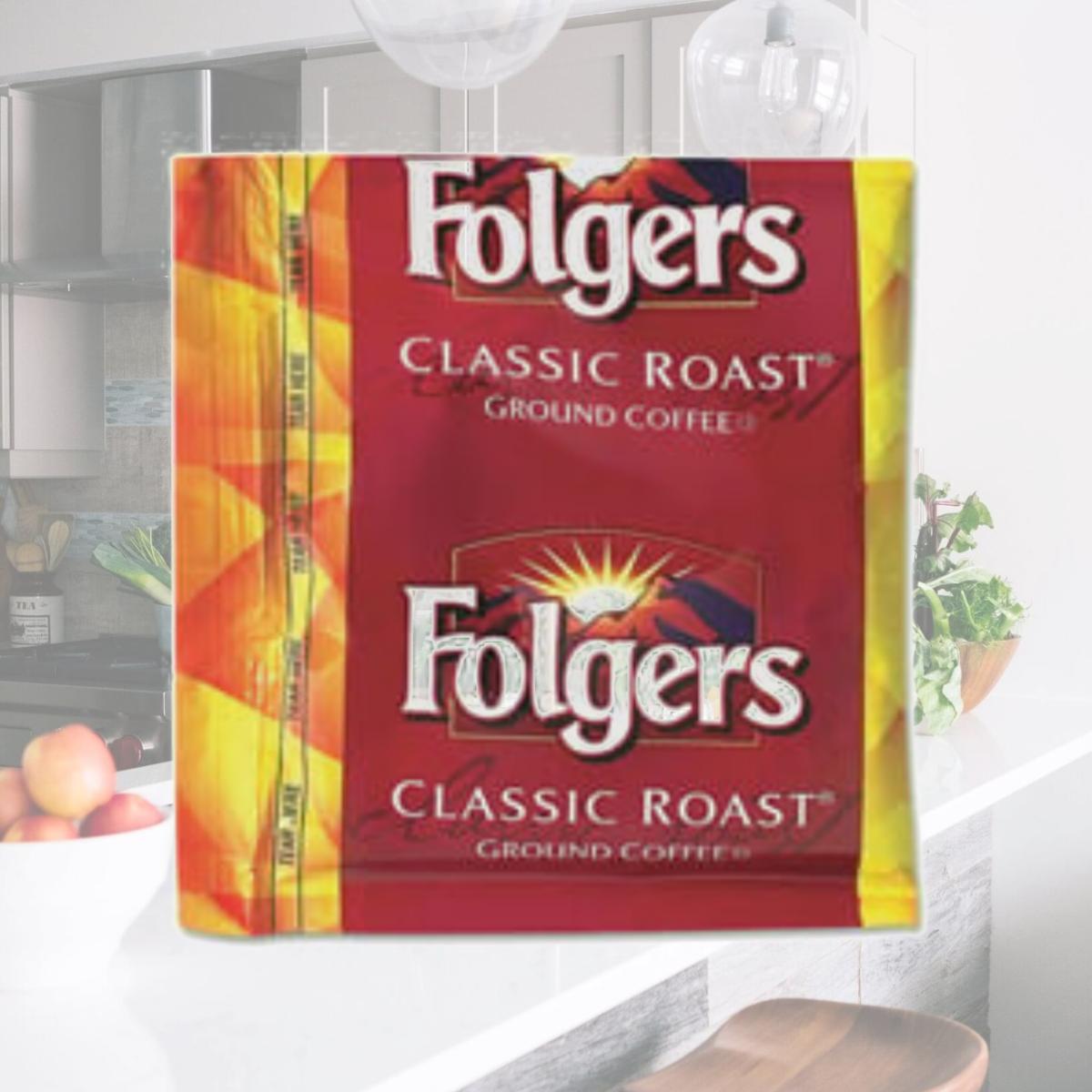 Picture of DDI 933157 Folgers Coffee Classic Roast  .9 oz  36/PK  Dark Brown