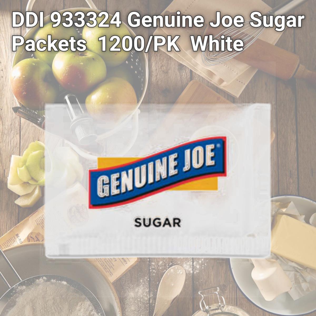 Picture of DDI 933324 Genuine Joe Sugar Packets  1200/PK  White 