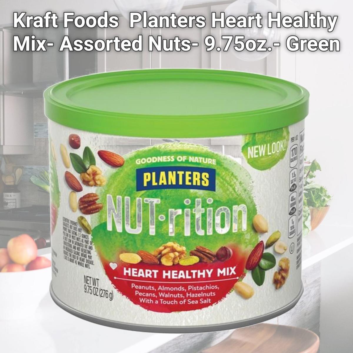 Picture of Kraft Foods KRF05957 Planters Heart Healthy Mix- Assorted Nuts- 9.75oz.- Green