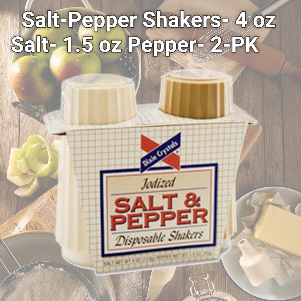 Picture of Diamond Crystal Brands MKLSN16010 Salt-Pepper Shakers- 4 oz Salt- 1.5 oz Pepper- 2-PK