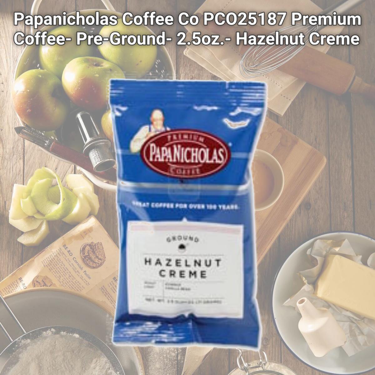 Picture of Papanicholas Coffee Co PCO25187 Premium Coffee- Pre-Ground- 2.5oz.- Hazelnut Creme